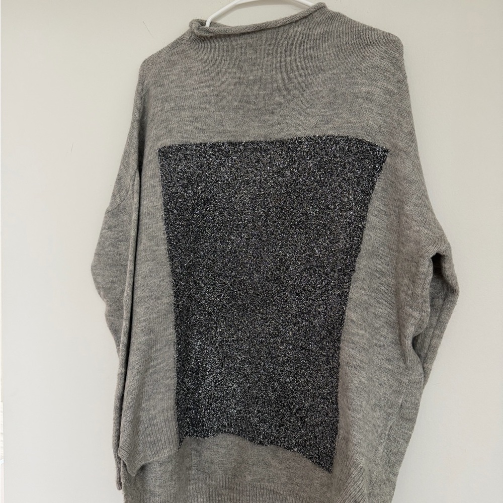 Koton Gray and Silver Glitter Sweater - Picture 2 of 6